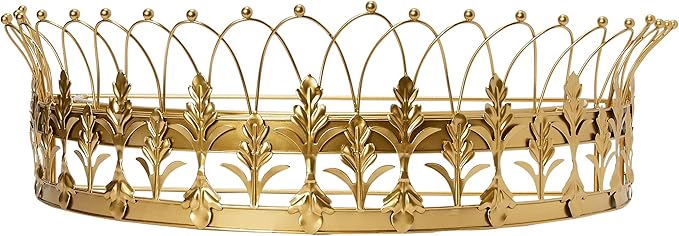 Creative Co-Op Decorative Metal Curtain or Canopy Crown, Gold Finish