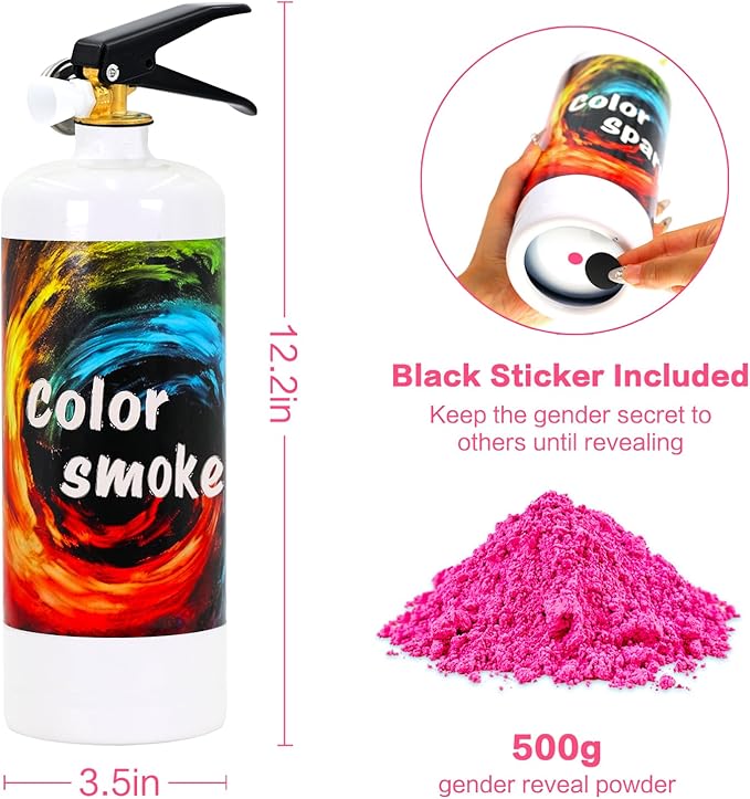 Gender Reveal Fire Extinguisher Large Gender Reveal Smoke 2 Pack Pink Powder for Gender Reveal Party Ideas 2 Pink Smoke for Gender Reveal Boy or Girl Fire Extinguishers Baby Gender Reveal