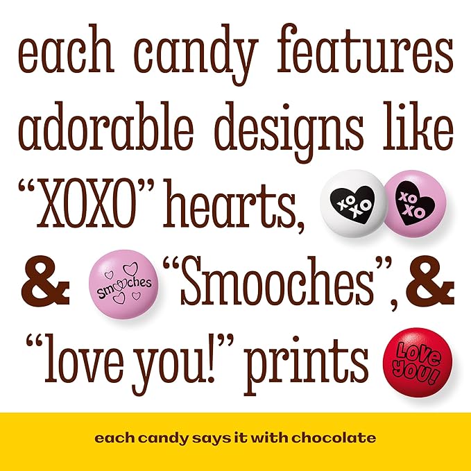 M&M’S WORLD Valentines Day Candy Bulk 5lb Chocolate Candy Variety Pack for Milk Chocolate Gift Baskets and Valentines Gifts
