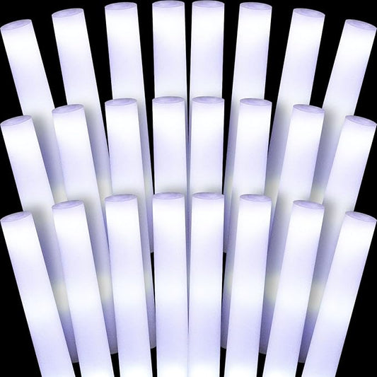 Liliful 200 Pcs Glow LED Cheer Sticks Light up Glow Sticks Wedding Wand for Birthday Wedding Bridal Shower Raves Carnival Concert Glow in the Dark Party Favors Supplies(White)