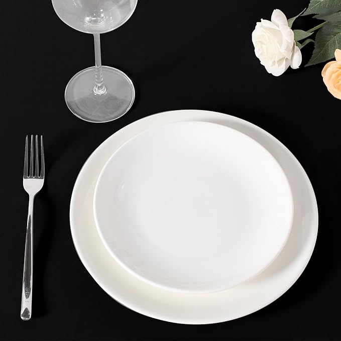 sancua Black Round Tablecloth 108 Inch Diameter, 6 Pack - Circle Polyester Fabric Table Cloth for Wedding Party Reception Banquet Birthday, Washable Formal Table Cover (Fit 42-96 Inch Tables)