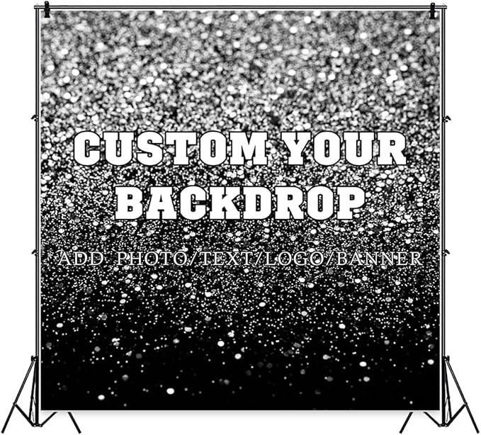 Leowefowa 10x10ft Custom Image Background Personalized Backdrop Customized Vinyl Backdrop with Pictures Photo Text Custom Banner Supplies Background for Baby Shower Birthday Party Decor