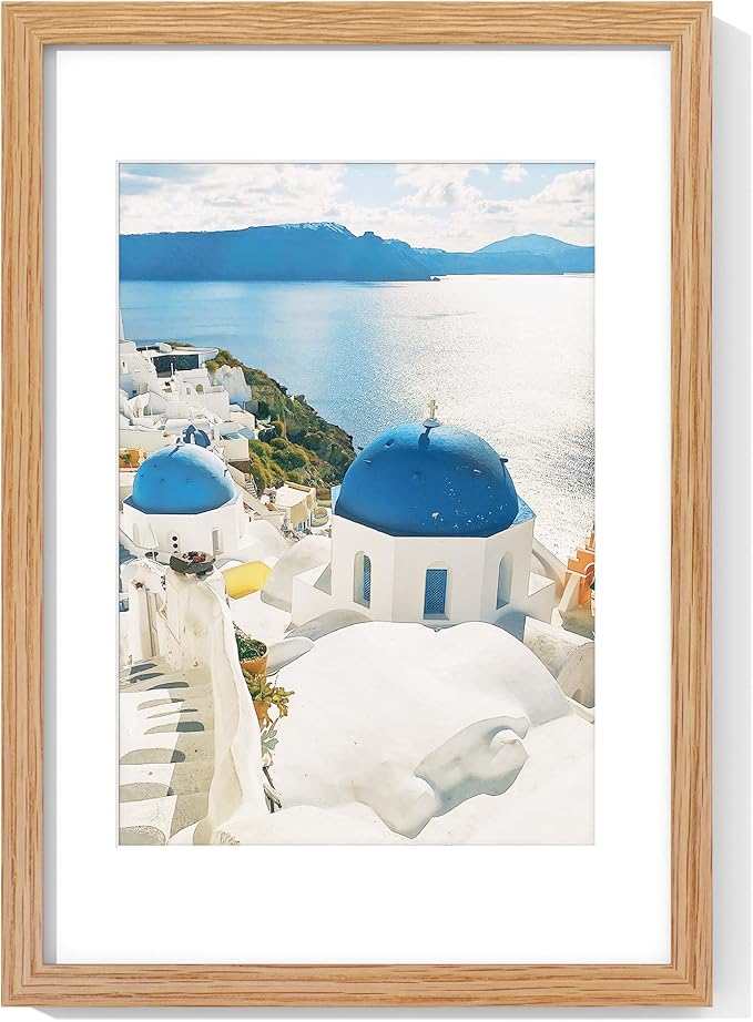Axeman A3 Picture frame, Solid Oak Wood 11.7 x 16.5 inch Poster Frames with Mat 8.3 x 11.7 for Photo, A3 Size Frames Matted to A4 Print, 11.7x16.5 Wall Hanging Frame,Tempered Glass, Oak