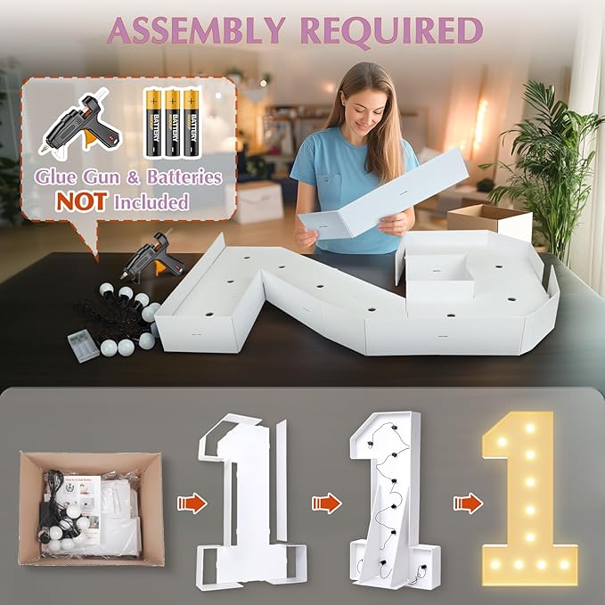 Marquee Numbers 5th-Birthday Large Decorations: 4ft Light Up Numbers Birthday Sign for Boy Girl Five Year Old Anniversary Mosaic Party Decor Backdrop Big Foam Board Number 5