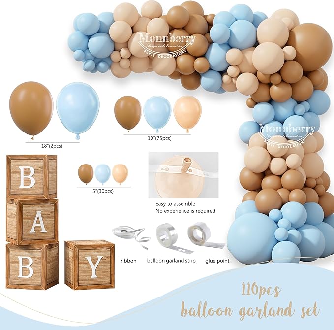 Bear Baby Shower Decorations Party Supplies, We Can Bearly Wait Baby Shower Decoration, Backdrop Balloon Arch Box Mom to Be Sash Dad to Be Pin Tablecloths Bear Balloon
