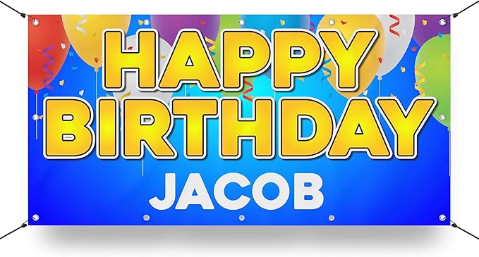 Custom Birthday Vinyl Banner Sign Personalized, Party Backdrop, Birthday Gift, Birthday Party - Milweb1 (2'x4', BB-3)