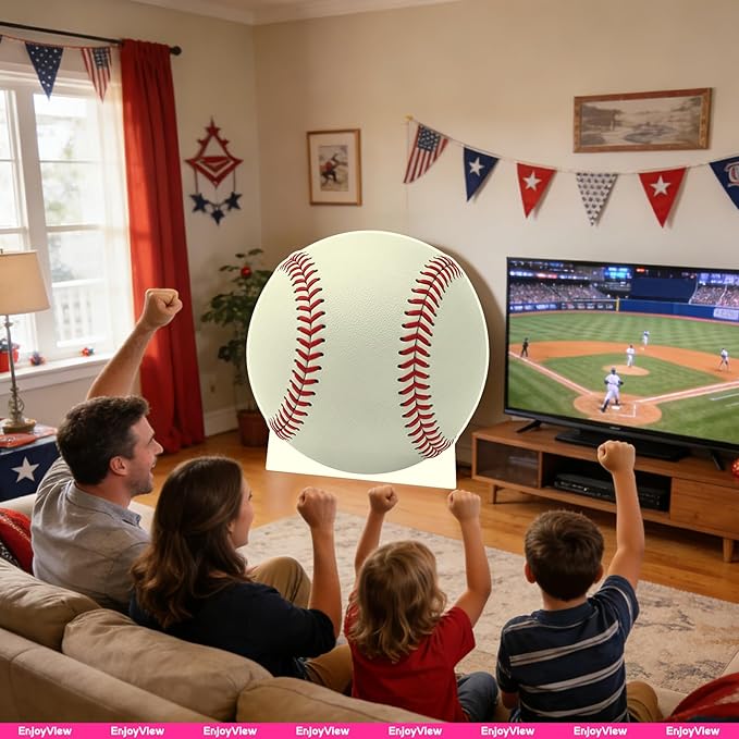 Baseball Cardboard Cutout, 6FT Life Size Cutouts Decor for Sports Themed Party Backdrop, Photo Booth Props, Birthday Table Centerpieces, Baseball Game Stand Up Display