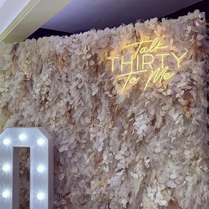 Talk Thirty To Me Neon Signs for Wall Decor,Happy Birthday Neon Signs for Bedroom Wall with Dimmable Switch for Any Age Children's Room,Party,Christmas,Wedding Decoration,SIGNVIA,40 * 38cm