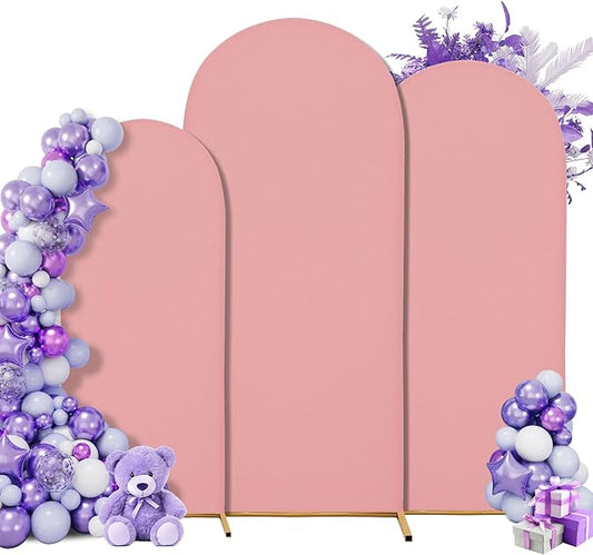 Title: SUKAIKEQA Small Arch Cover Trio – 6FT, 5FT & 4FT Stretch Backdrop Set for Intimate Events, Baby Showers & Photo Nooks – Mini Arch Decor Bundle