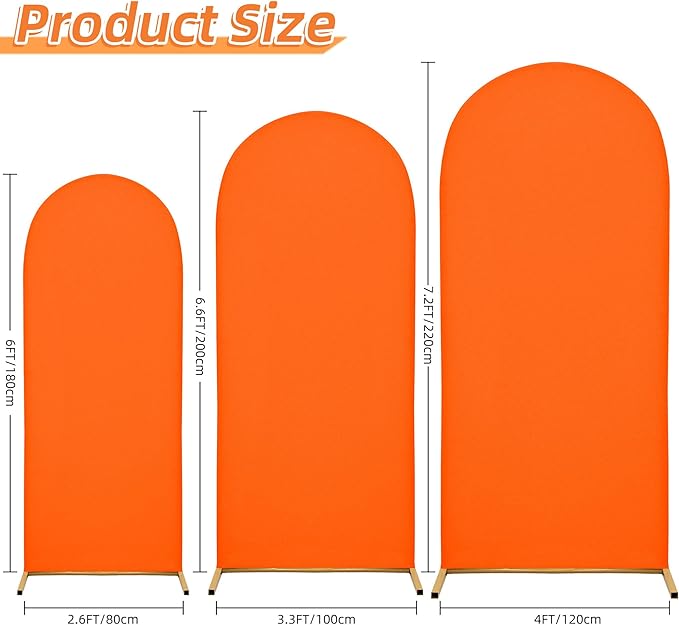 3-Piece Arch Cover Bundle – 7.2FT, 6.6FT & 6FT Stretch Spandex Backdrop Set – Wedding, Birthday & Photo Booth Arch Covers for Every Event