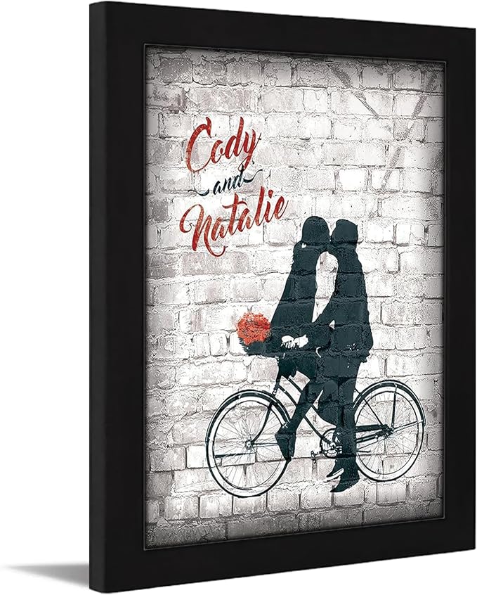 Personal-Prints BUILT FOR TWO | Personalized Romantic Canvas Art Gift with Your Names | Custom for Valentine’s Day or Wedding Anniversary (11"x14" Framed Paper Print)