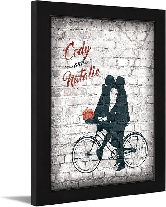 Personal-Prints BUILT FOR TWO | Personalized Romantic Canvas Art Gift with Your Names | Custom for Valentine’s Day or Wedding Anniversary (11"x14" Framed Paper Print)