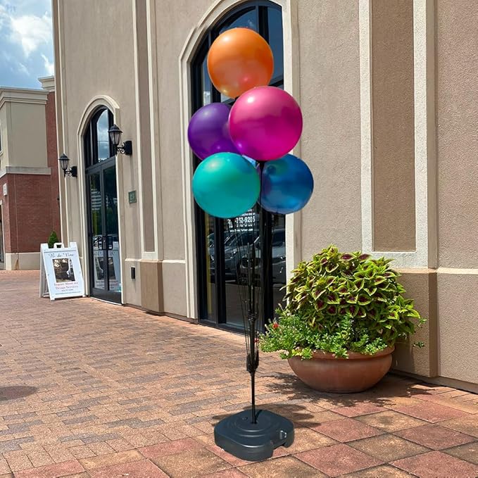 Reusable Outdoor Balloon Clusters - Helium Free, All-Weather, Durable, Plastic Balloons for Advertising, Real Estate, Grand Openings & Events (Orange,Pink,Dark Purple,Blue,Aqua)