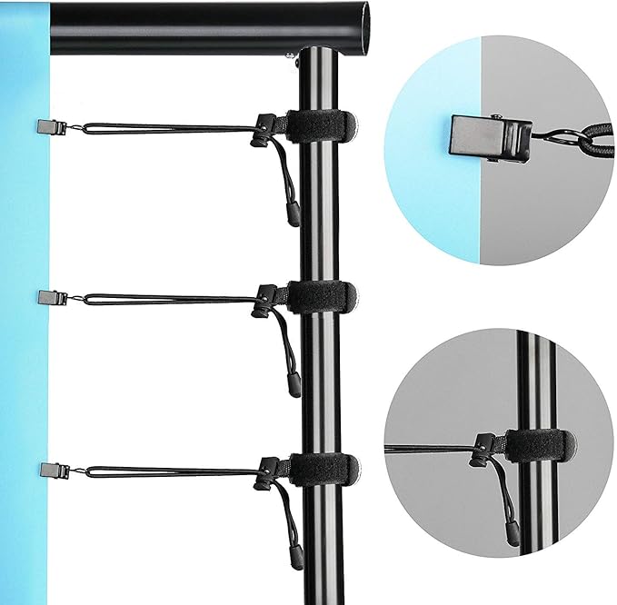 SLOW DOLPHIN 10 x 10Ft Photo Video Studio Heavy Duty Adjustable Muslin Backdrop Stand Background Support System Kit for Photography with Carrying Bag 8 Pcs Clip Clamps