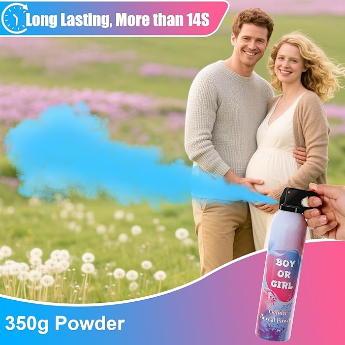 4 Pack Blue Gender Reveal Smoke Bombs for Baby Boy, Color Powder or Dust for Gender Announcement Idea, Baby Shower Decoration, Supply, Party