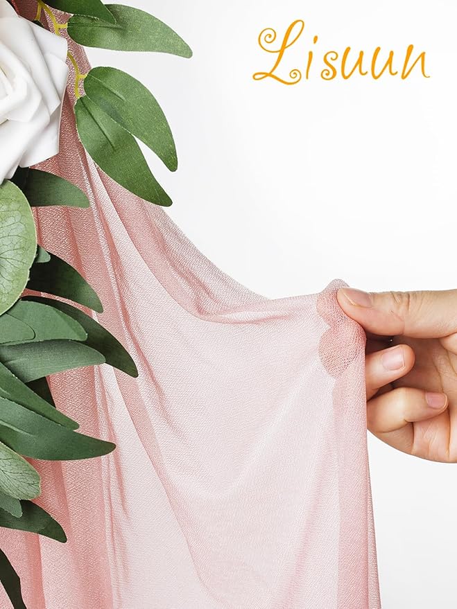 Wedding Arch Flowers, Artificial Flowers for Decoration, 2pcs Flower Swag and 1 pcs Semi-Sheer Chiffon Table Runner Swag for Beautiful Dream Wedding Ceremony Floral Decor - Pack of 3
