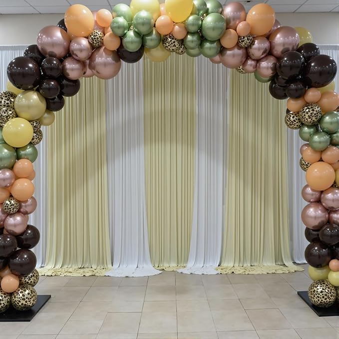 40ft x 10ft Wrinkle Free Sage Green Backdrop Curtains for Parties Weddings, 8 Panels 5×10ft Soft Silk Polyester Photo Backdrop Drapes for Birthday Baby Shower Photo Photography Background Cloth