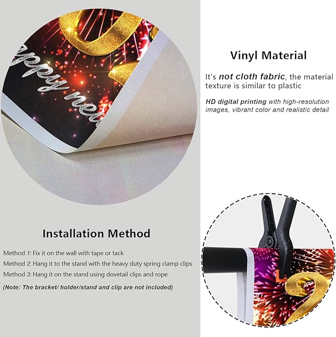 YongFoto 2026 Happy New Year Backdrop 9x6ft Glorious Night Sky Fireworks Photography Background Christmas Night Festival Carnival Family Party Banquet Decor Banner Photoshoot Wallpaper Photo Booth
