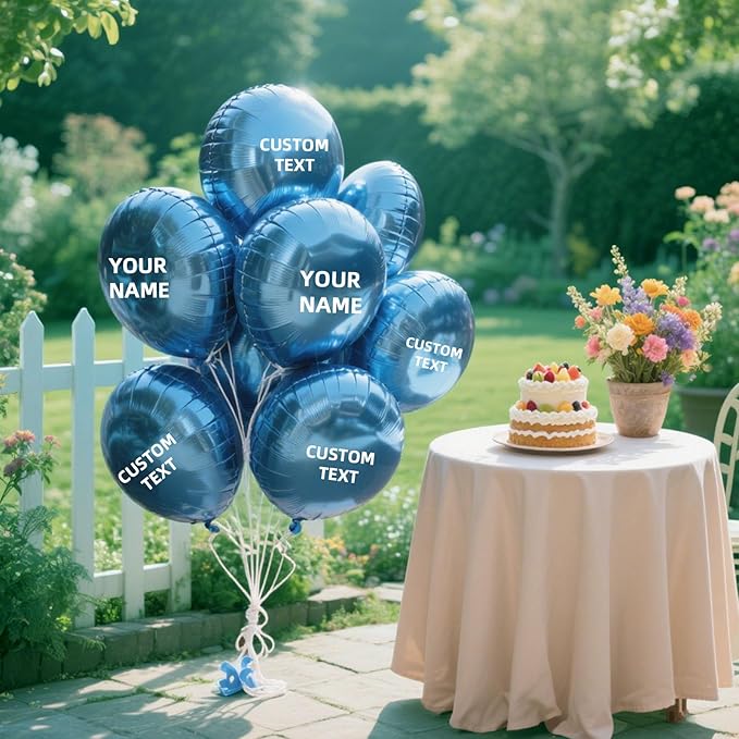 10Pcs 18 inch Custom Round Foil Balloon – Personalized with Logo, Photo or Text – Helium Mylar Balloon for Party, Event, Business,Birthday,Wedding (300)