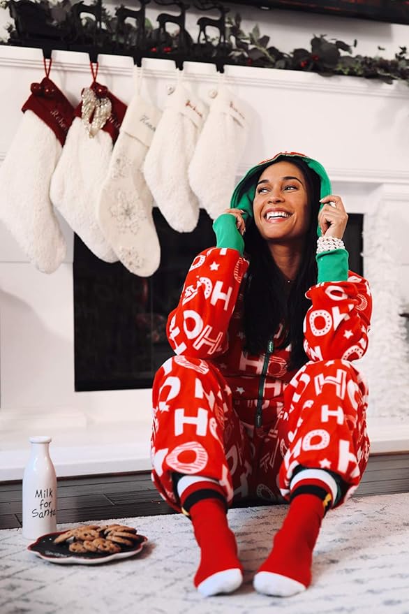 Tipsy Elves Christmas Onesies for Adults - Comfy Unisex Matching Holiday Jumpsuits with Convenient Pockets