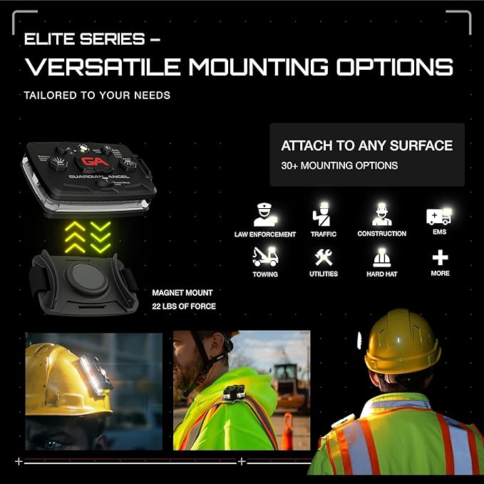 Safety Light Value Bundle (2 Pack) – Elite (White Front & Yellow Rear) + Micro (White Front & Yellow Rear) – Hands-Free LED Flashlights for Construction, Utility, Roadside & Outdoor Safety