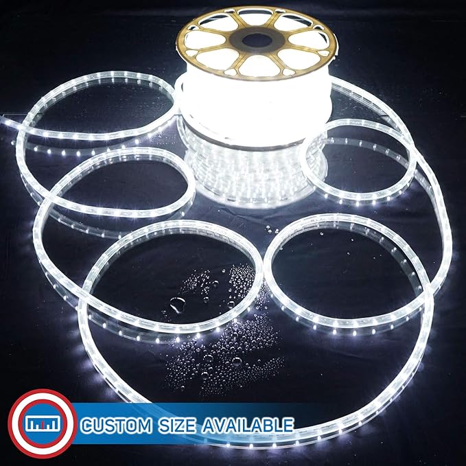 Russell Decor LED Rope Lights Festival Holiday Party Seasonal Christmas Decoration 30ft - 200ft Customized Available (Cool White, 30)