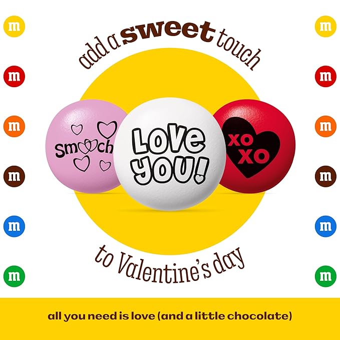 M&M’S WORLD Valentines Day Candy Bulk 5lb Chocolate Candy Variety Pack for Milk Chocolate Gift Baskets and Valentines Gifts