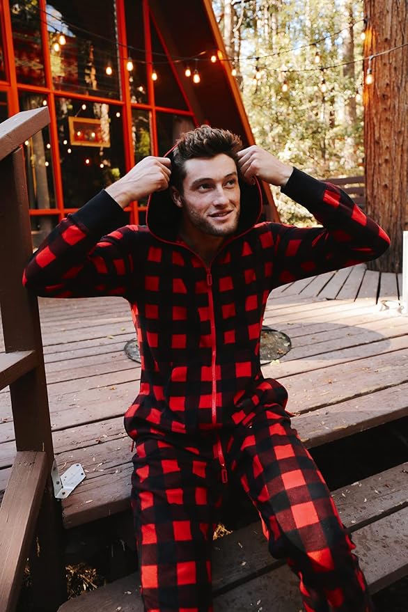 Tipsy Elves Christmas Onesies for Adults - Comfy Unisex Matching Holiday Jumpsuits with Convenient Pockets