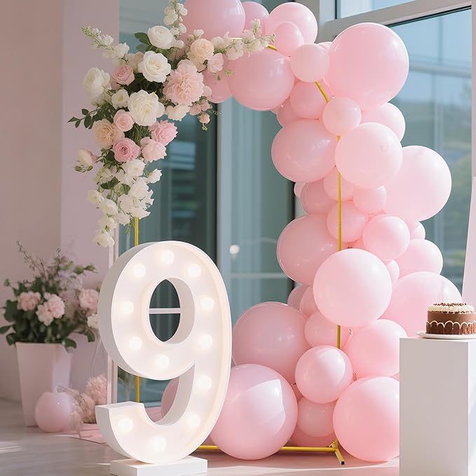 Metal Arch Stand with Spandex Covers, Set of 3, Wedding Party Decorations (White, 7.2FT 6.6FT 6FT)