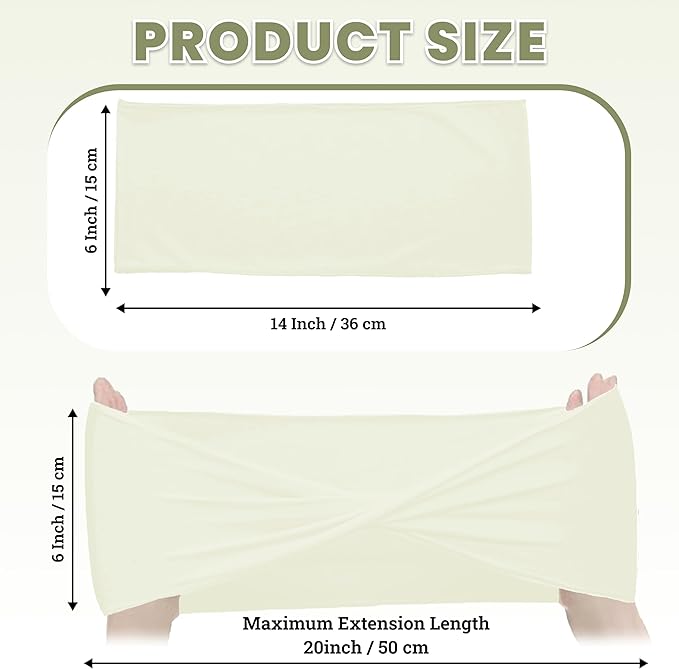 VDS Pack of 50 PCS | Ivory | Spandex Chair Sashes Bows Without Buckle | Stretch Elastic Banquet Universal Folding Chair Band Tie with for Wedding Party Conference Celebration Event Decoration