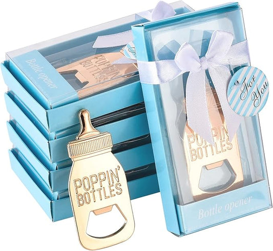 48pcs Bottle Opener Baby Shower Favor for Guest,Lignt Gold Feeding Bottle Opener Wedding Favors Baby Shower Giveaways Gift to Guest, Party Favors Gift & Party Decorations Supplies (Blue, 48)