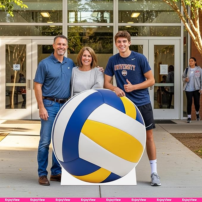 Volleyball Cardboard Cutout, 8FT Life Size Cutouts Decor for Sports Themed Party Backdrop, Photo Booth Props, Birthday Table Centerpieces, Volleyball Game Stand Up Display