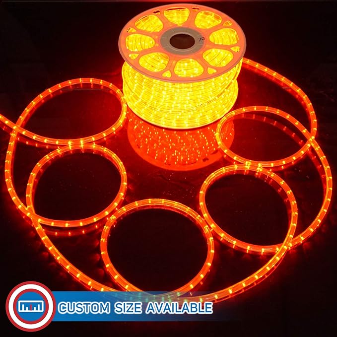 Russell Decor 200ft/60m Led Rope Lights Lamps Kit Indoor Outdoor Decorative Lighting for Party Wedding Trees Backyard Patio Deck Bright Flexible String Tube Lights Waterproof- Red