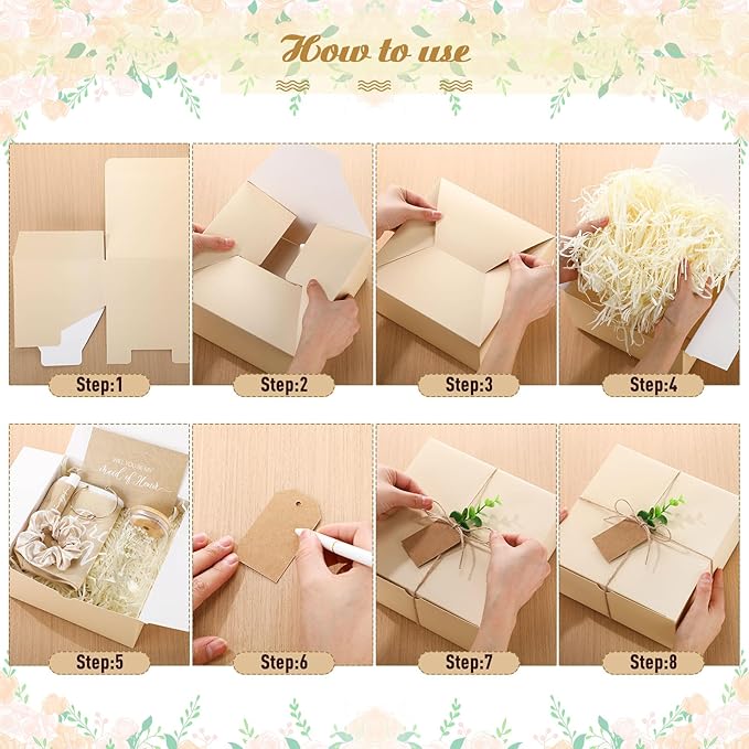 60 Pcs Bridesmaid Proposal Gifts Bridesmaid Box Set, Maid of Honor Gifts Include Box Glass Cup Candle Cards Scrunchies Hair Knotted Bracelets Hand Cream Diamond Pens (Light Gold)