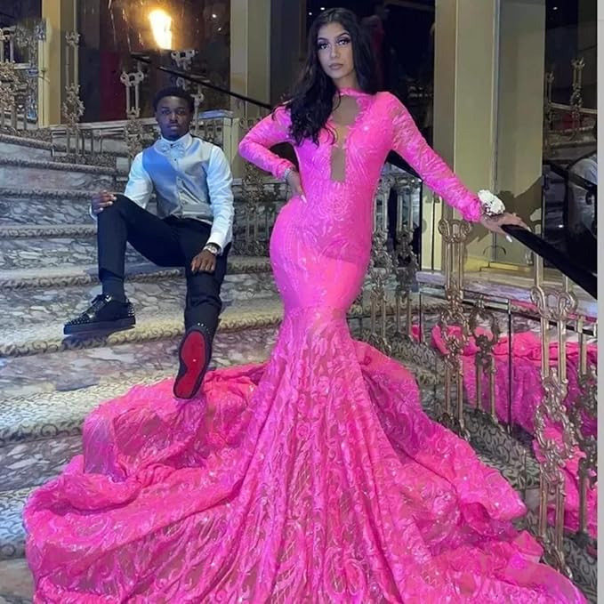 Keting Shiny Sequined Mermaid Women's Prom Party Evening Gala Dress Pageant Celebrity Gown