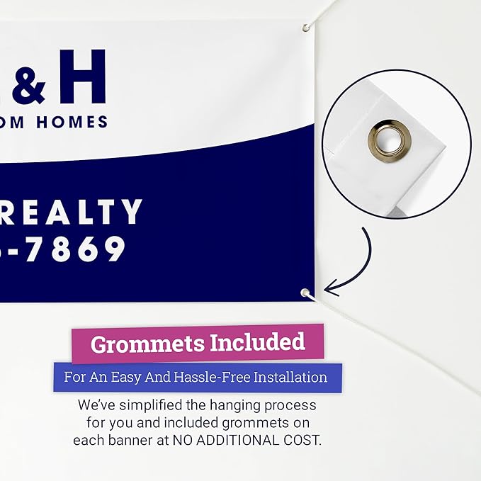 CustomForMe Personalized Vinyl Banner – Vinyl Printed Customizable Banner for Indoor and Outdoor Use (3'x3')