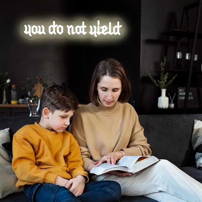 You Do Not Yield Neon Sign, Custom Throne of Glass Gift for Book Lovers, Fantasy LED Art sign, Custom Bookish Neon Light, Fantasy Book Merch, 17.7"X3.9"