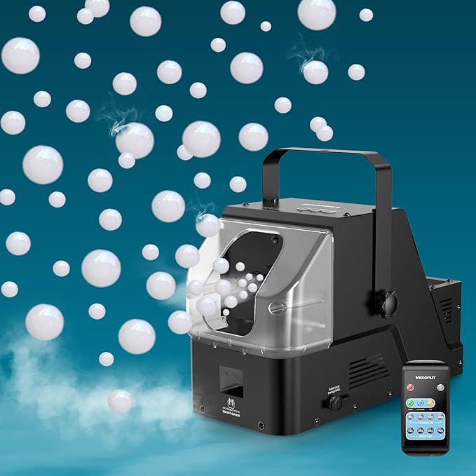 Fog Machine, 3-in-1 Fog Bubble Machine, 450W Smoke Bubble Maker with Remote Control, Make Colorful Bubbles | Fog Bubbles | Continuous Smoke for Stage Wedding Photography Holiday Party