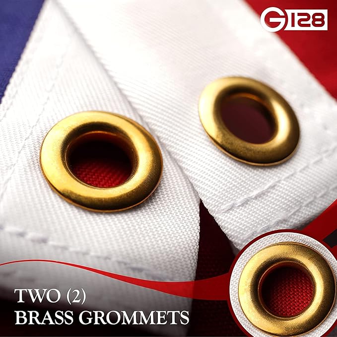 G128 3x5 Ft American USA Flag Deluxe TearProof Series, Featuring Super Tough Spun Polyester, Embroidered Stars, American Flag For Outside High Winds