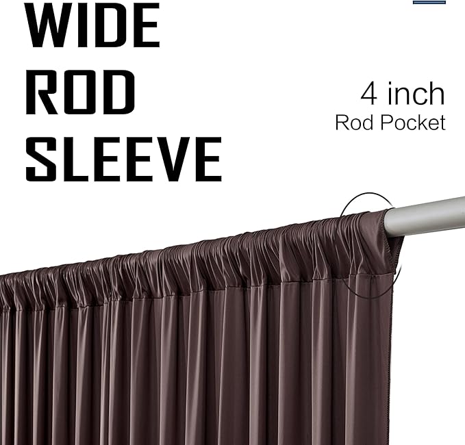 gogoparti 10x12ft Brown Backdrop Curtain for Wedding Parties, 2 Panels (5x12 ft Each) Wrinkle-Free Dackdrop Curtains, Silky Draping Fabric for Birthday Party, Baby Shower, Photo Background