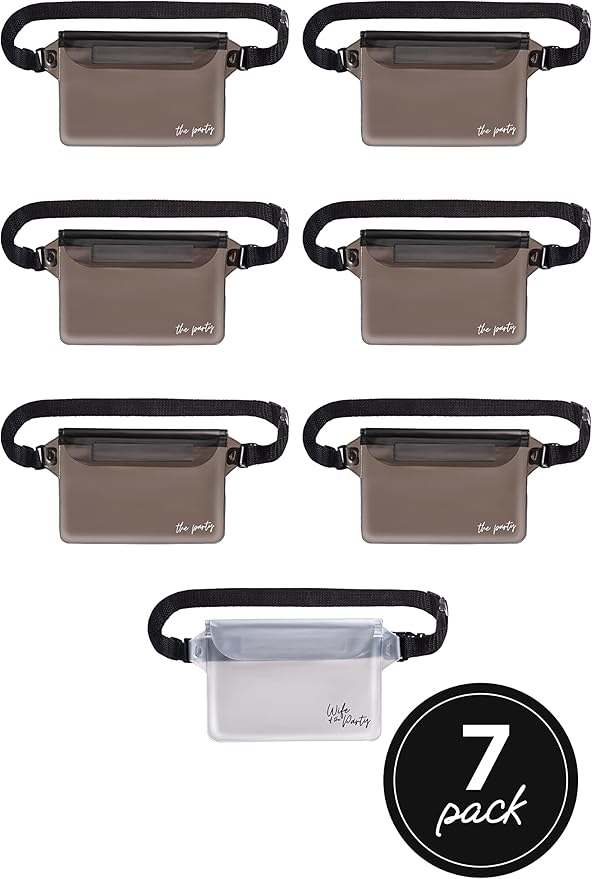 Waterproof Bachelorette Party Fanny Pack Set (7 Pack - Black) 1 “Wife of the Party” Bride Fanny Pack and 6 “The Party” Bachelorette Fanny Packs | Bachelorette Party Favors I Bachelorette Gifts