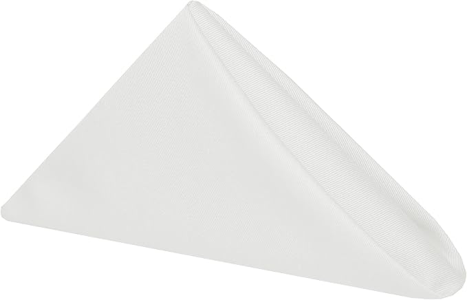 Ultimate Textile Poly-Cotton Twill White Cloth Napkins - 17" x 17" (Set of 12) Washable Lunch Napkins for Weddings Restaurants Parties