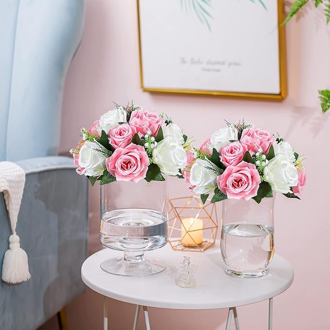 Sziqiqi Artificial Flowers Silk Rose Flowers for Wedding Centerpiece Party Birthday Anniversary Floral Arrangement Decorations