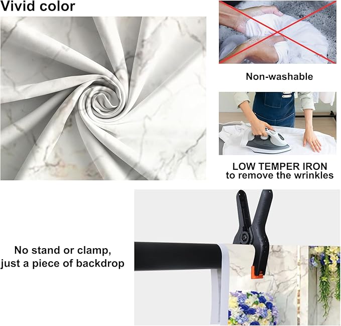 Baocicco 9x6ft Vinyl Luxury Wall Backdrop Photography Vintage Marble Texture Blue Floral European Style Gorgeous Church Background Birthday Wedding Party Decorations Bridal Shower Women Girls Props