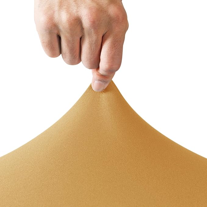 FORLIFE 4Pack Spandex Table Covers，Fitted Tablecloth for Rectangular Tables, Stretch Patio Table Covers, Universal Spandex Table Cover for Wedding, Banquet, Party (6ft, Gold)