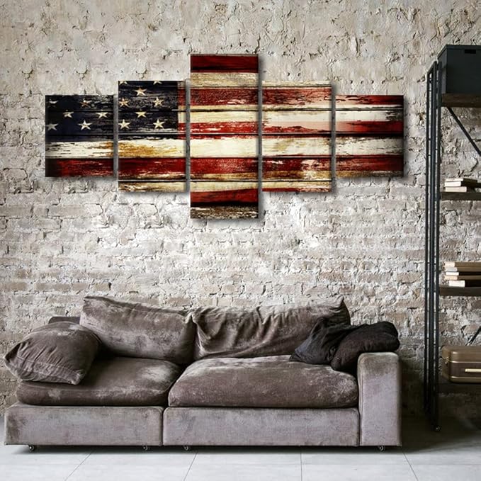 Native American Decor Posters and Prints on Canvas Retro Paintings Military Pictures Multi Panel Wall Art United States Artwork Home Decor for Living Room Giclee Framed Ready to Hang 50"Wx24"H