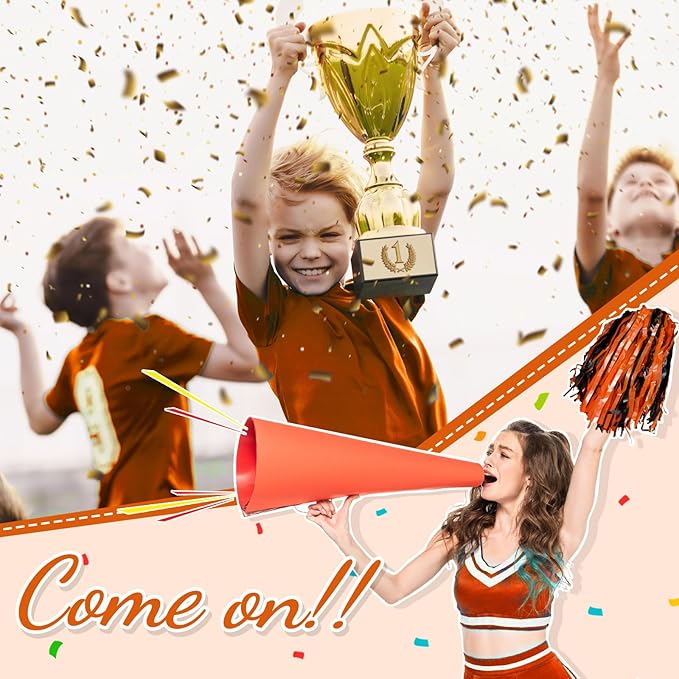 Hanaive 100Pcs Metallic Cheerleading Pom Poms with Baton Handle Cheerleader Pompom Foil 30g Cheering Squad Hand Flowers for Adults Team Spirit Sports Party Cheering