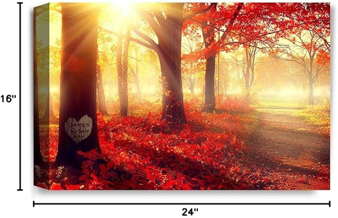 IPIC - You Are My Sunshine, Personalized Artwork with Names and Date on, Customized Gift for Anniversary,Wedding,Birthday and Holidays. 24x16