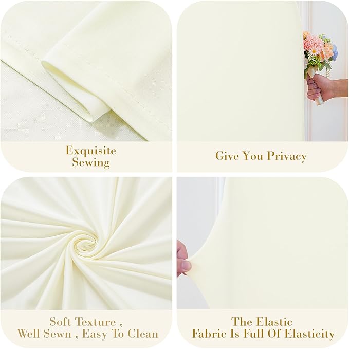 Ivory Photo Arch Backdrop Cover Set of 2 Spandex 7.2 and 6ft Ivory Arch Covers Stretchy Backdrop Wedding Balloon Arch Stand Covers for Birthday Party Baby Shower Bridal Shower Arches Background