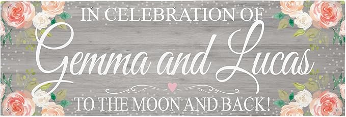 Let's Make Memories Personalized Banner - Wedding, Anniversary, Engagement Party Decorations - Customized Banner - Any Text - Indoor/Outdoor Vinyl - Rustic Celebration - Gray - 10 ft
